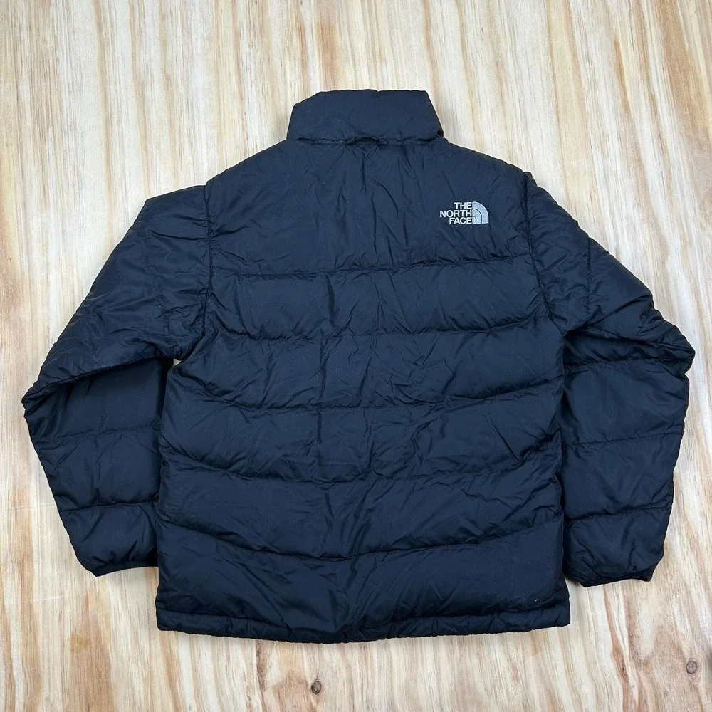 The North Face Boys Down Puffer Jacket Black 550 Fill Winter Coat Kids M (10/12)